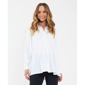 Ripe PEPLUM WORK MATERNITY SHIRT‎ Tina Peplum Shirt White Size XL Off White